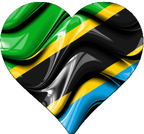 Coeur Tanzanie Afrique Drapeaux 