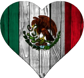 Cuore Messico America Bandiere 