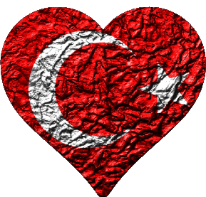 Coeur Turquie Asie Drapeaux 