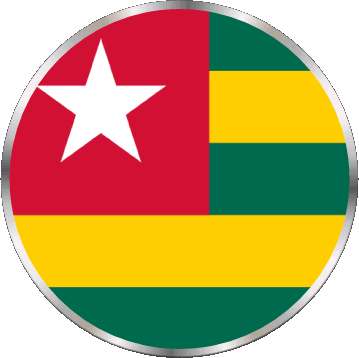 Rond Togo Africa Flags 
