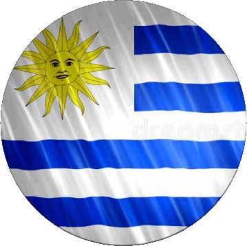 Round Uruguay America Flags 
