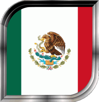 Square Mexico America Flags 