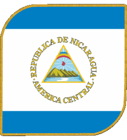 Square Nicaragua America Flags 