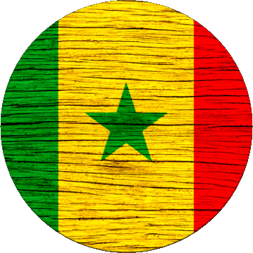 Round Senegal Africa Flags 