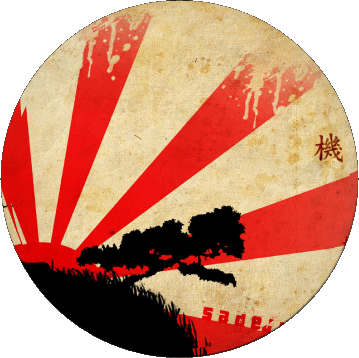 Runde Japan Asien Fahnen 