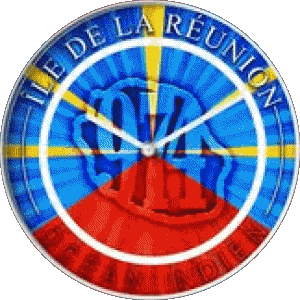 Tondo La Réunion D.O.M - T.O.M Francia Bandiere 