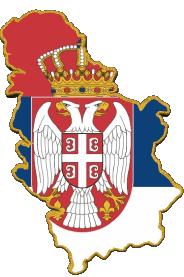 Map Serbia Europe Flags 