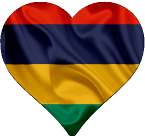 Corazón Isla mauricio África Banderas 