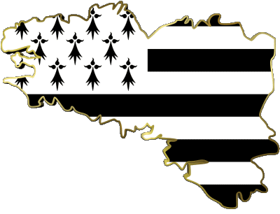 Mapa Bretaña Regiones Francia Banderas 