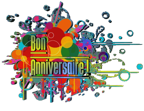 008 Transparent Background Abstrait - Géométrique Bon Anniversaire French Messages 