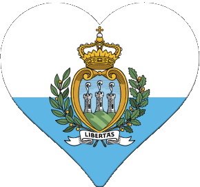 Heart San Marino Europe Flags 
