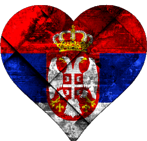 Heart Serbia Europe Flags 