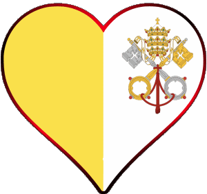 Corazón Vaticano Europa Banderas 