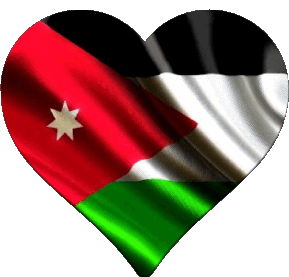 Coeur Jordanie Asie Drapeaux 