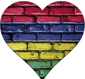 Corazón Isla mauricio África Banderas 