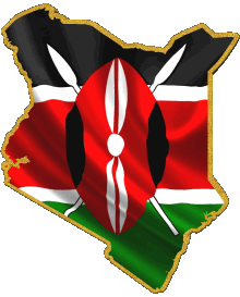 Mapa Kenia África Banderas 