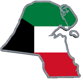 Mapa Kuwait Asia Banderas 