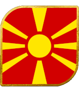 Quadrato Macedonia Europa Bandiere 