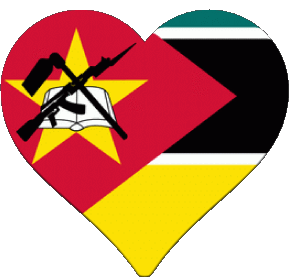 Heart Mozambique Africa Flags 