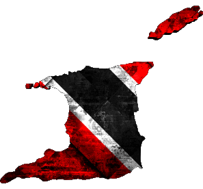 Karte Trinité et Tobago Amerika Fahnen 