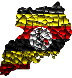 Karte Uganda Afrika Fahnen 
