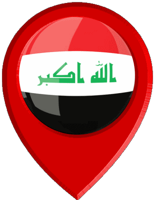 Marcador de ubicación Iraq Asia Banderas 