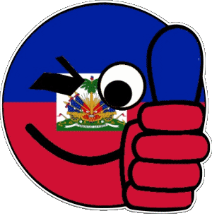 Smiley - OK Haiti America Flags 