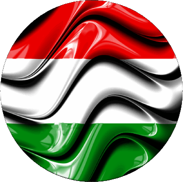 Round Hungary Europe Flags 