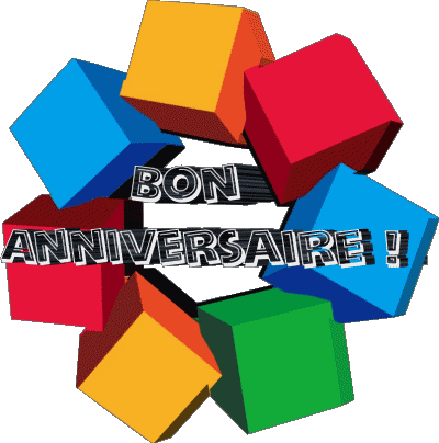 004 Sfondo trasparente Abstrait - Géométrique Bon Anniversaire Francese Messagi 