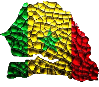 Mapa Senegal África Banderas 