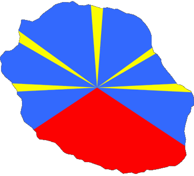 carte La Réunion D.O.M - T.O.M France Drapeaux 