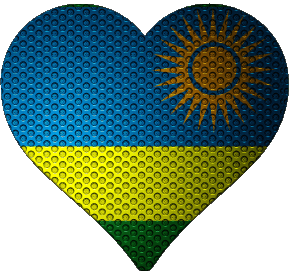 Coeur Rwanda Afrique Drapeaux 