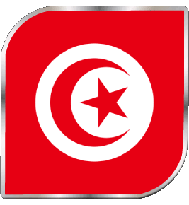 Quadrato Tunisia Africa Bandiere 