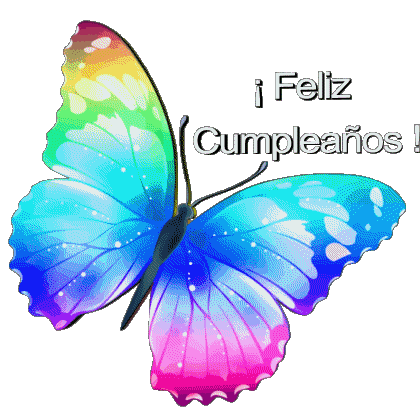 005 Sfondo trasparente Mariposas Feliz Cumpleaños Spagnolo Messagi 