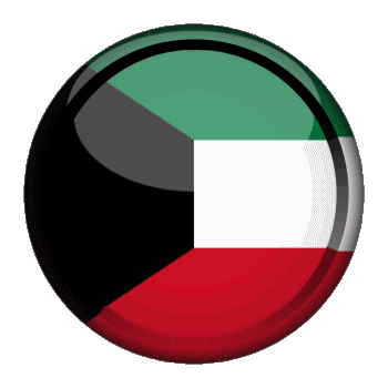 Round - Rings Kuwait Asia Flags 