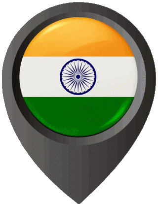 Epingle de Localisation Inde Asie Drapeaux 