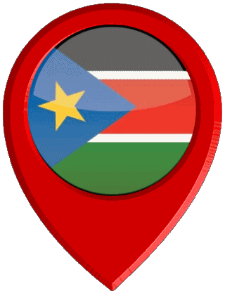 Epingle de Localisation Soudan Sud Afrique Drapeaux 