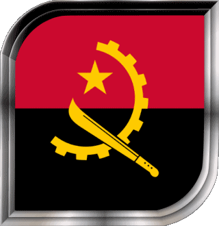 Square Angola Africa Flags 