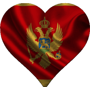 Corazón Montenegro Europa Banderas 
