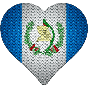 Coeur Guatemala Amériques Drapeaux 