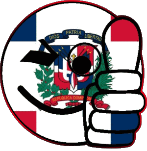 Smiley - OK République Dominicaine Amériques Drapeaux 