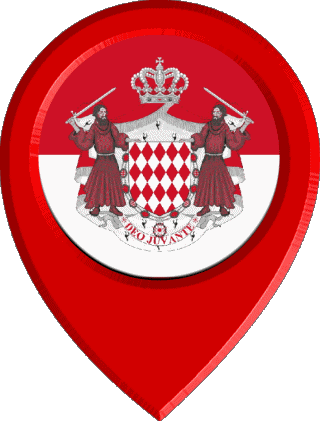 Location Pin Monaco Europe Flags 