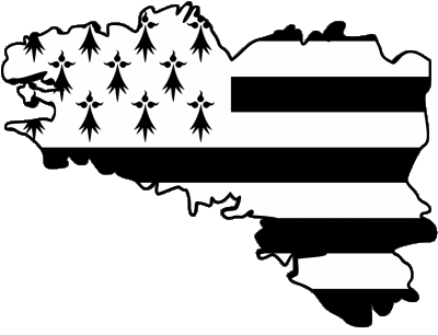 Map Brittany Regions France Flags 