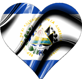 Heart Salvador America Flags 