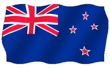 Waving New Zealand Oceania Flags 