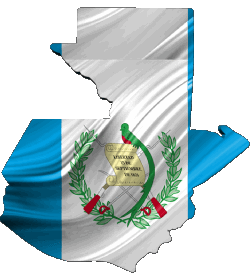 Karte Guatemala Amerika Fahnen 