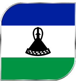 Quadrato Lesotho Africa Bandiere 