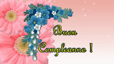 003 Fond Animé Floreale Buon Compleanno Italien Messages 