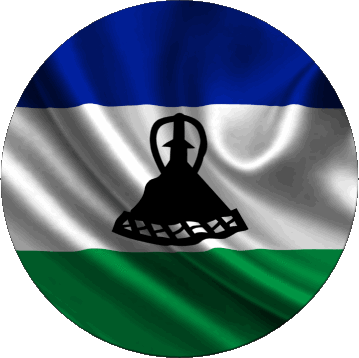 Rond Lesotho Afrique Drapeaux 
