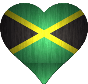 Heart Jamaica America Flags 